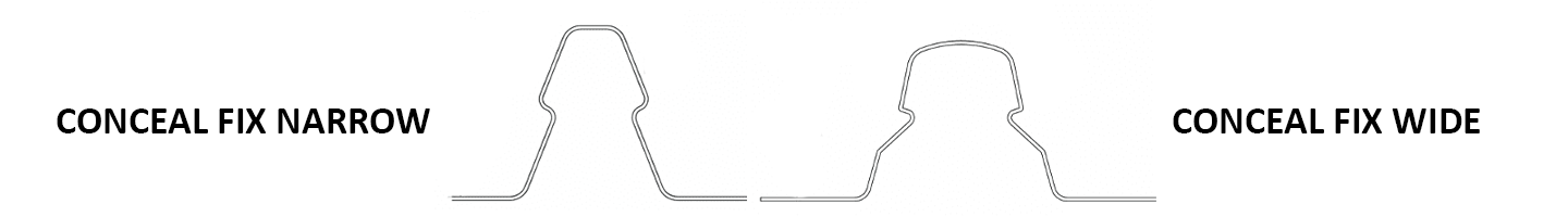 Roof profile - Conceal Fix Narrow and Conceal Fix Wide
